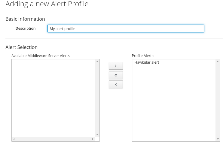 Form to create new ManageIQ alert profile