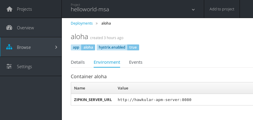 Environment variable in OpenShift deployment