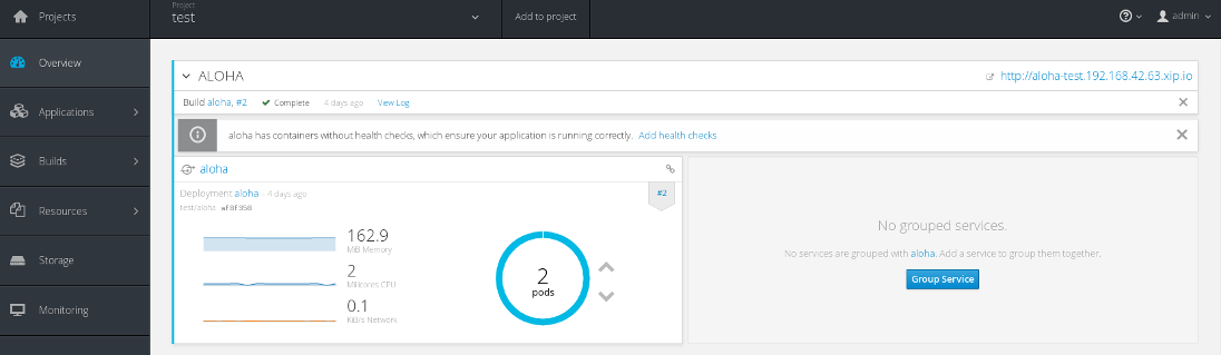 Aloha in OpenShift