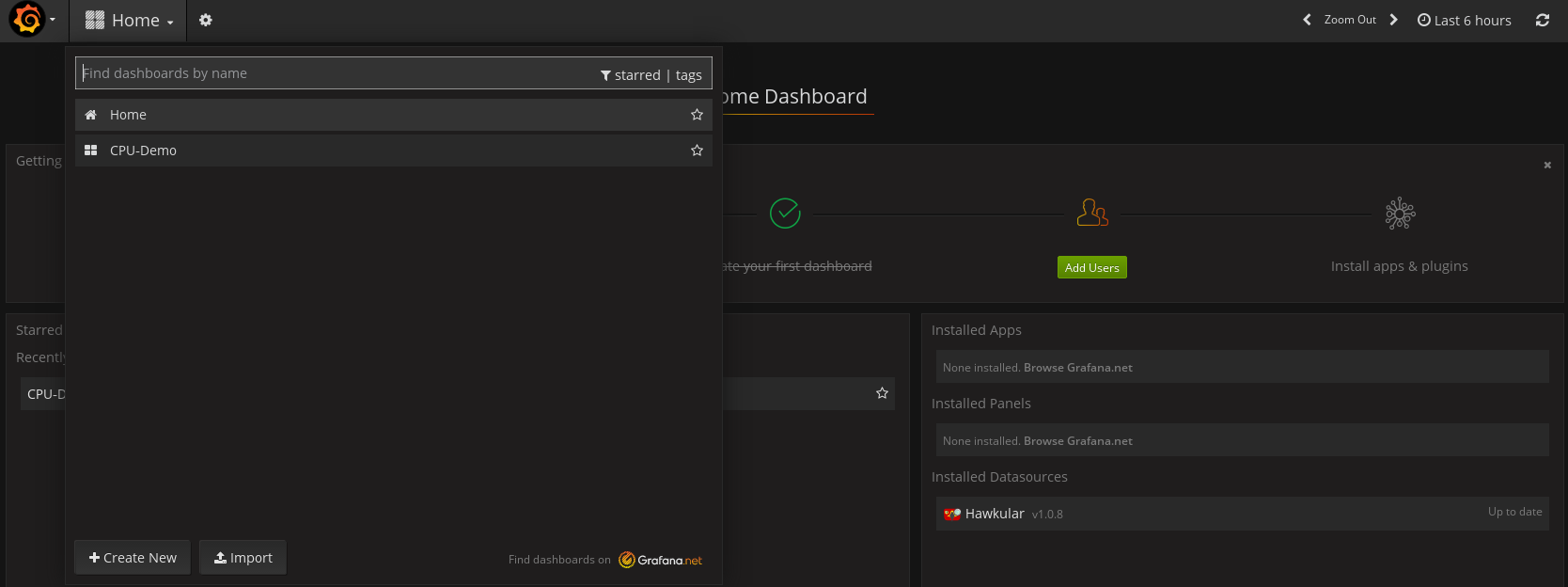 Grafana startup